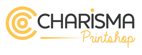 Charisma Logo commercial printers Yellow Charcoal Printshop